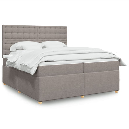 Box Spring Postel S Matrací Taupe 200X200 Cm Textil