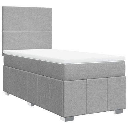 Box Spring Postel S Matrací Světle Šedá 80 X 200 Cm Textil