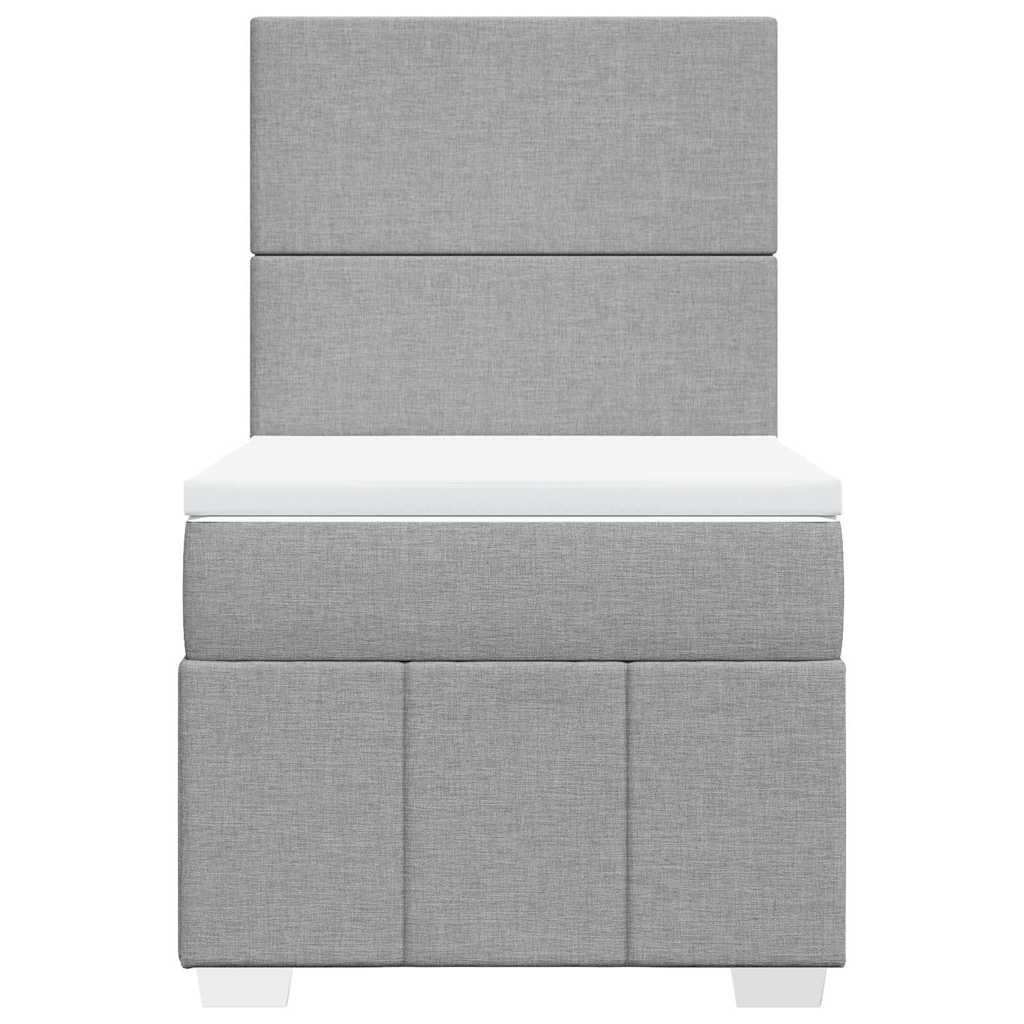 Box Spring Postel S Matrací Světle Šedá 80 X 200 Cm Textil
