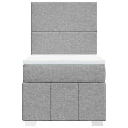 Box Spring Postel S Matrací Světle Šedá 80 X 200 Cm Textil