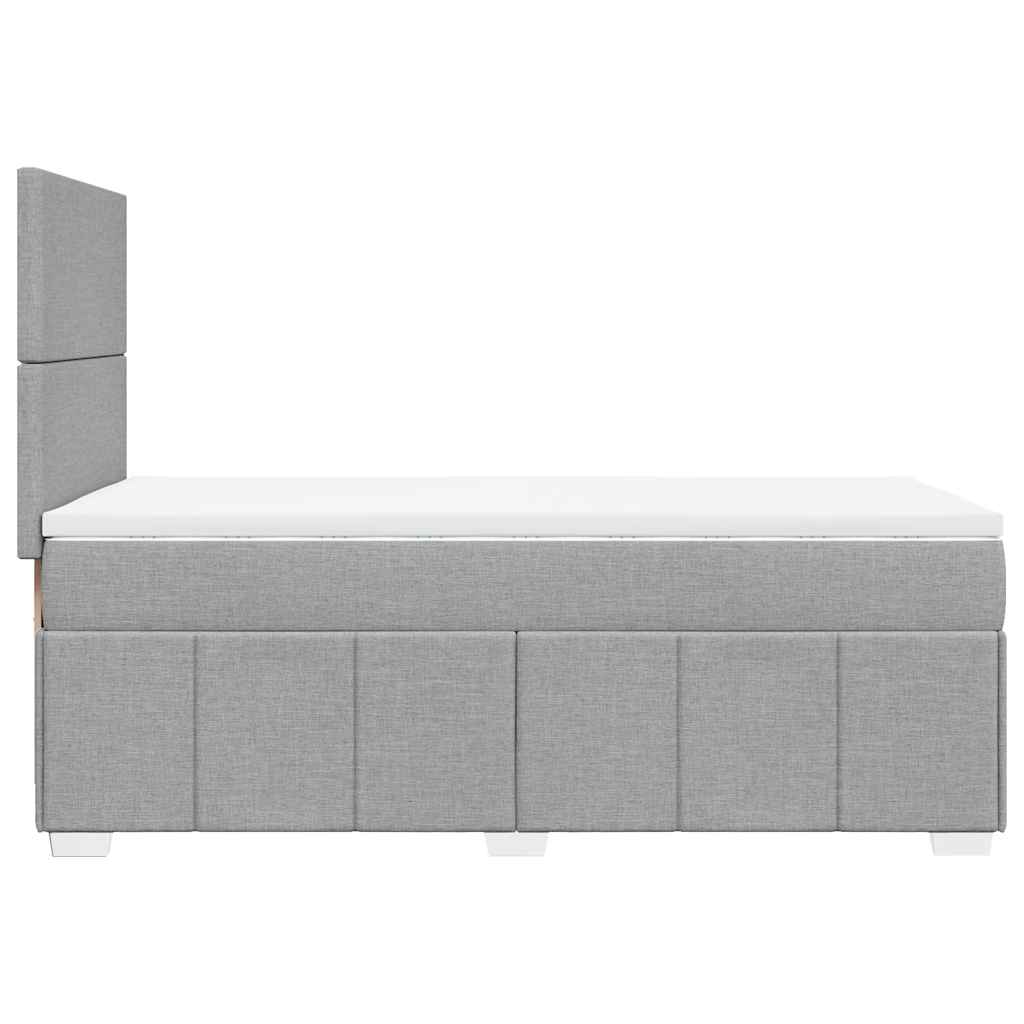 Box Spring Postel S Matrací Světle Šedá 80 X 200 Cm Textil