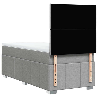 Box Spring Postel S Matrací Světle Šedá 80 X 200 Cm Textil