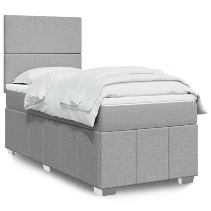 Box Spring Postel S Matrací Světle Šedá 80 X 200 Cm Textil