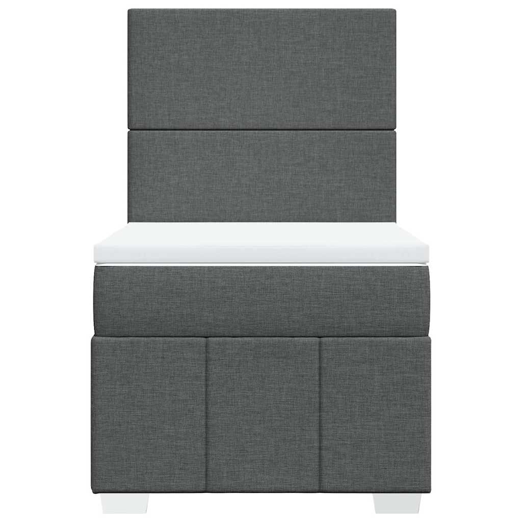 Box Spring Postel S Matrací Tmavě Šedá 80 X 200 Cm Textil
