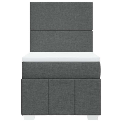 Box Spring Postel S Matrací Tmavě Šedá 80 X 200 Cm Textil