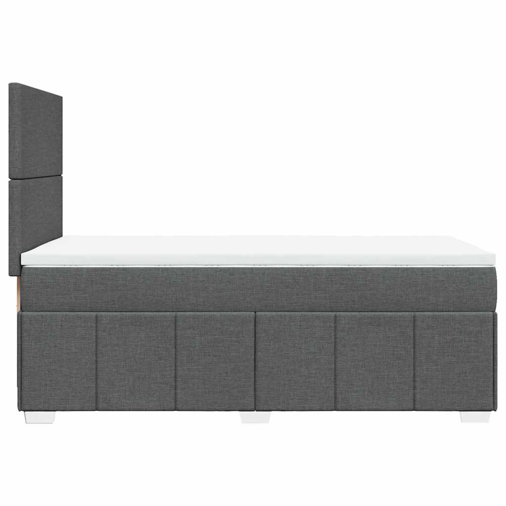 Box Spring Postel S Matrací Tmavě Šedá 80 X 200 Cm Textil