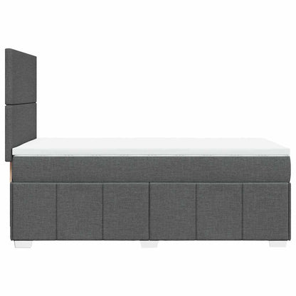 Box Spring Postel S Matrací Tmavě Šedá 80 X 200 Cm Textil