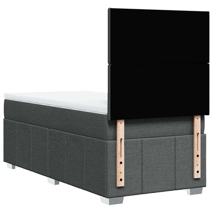 Box Spring Postel S Matrací Tmavě Šedá 80 X 200 Cm Textil