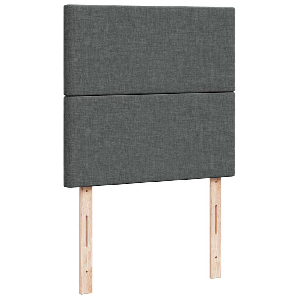 Box Spring Postel S Matrací Tmavě Šedá 80 X 200 Cm Textil