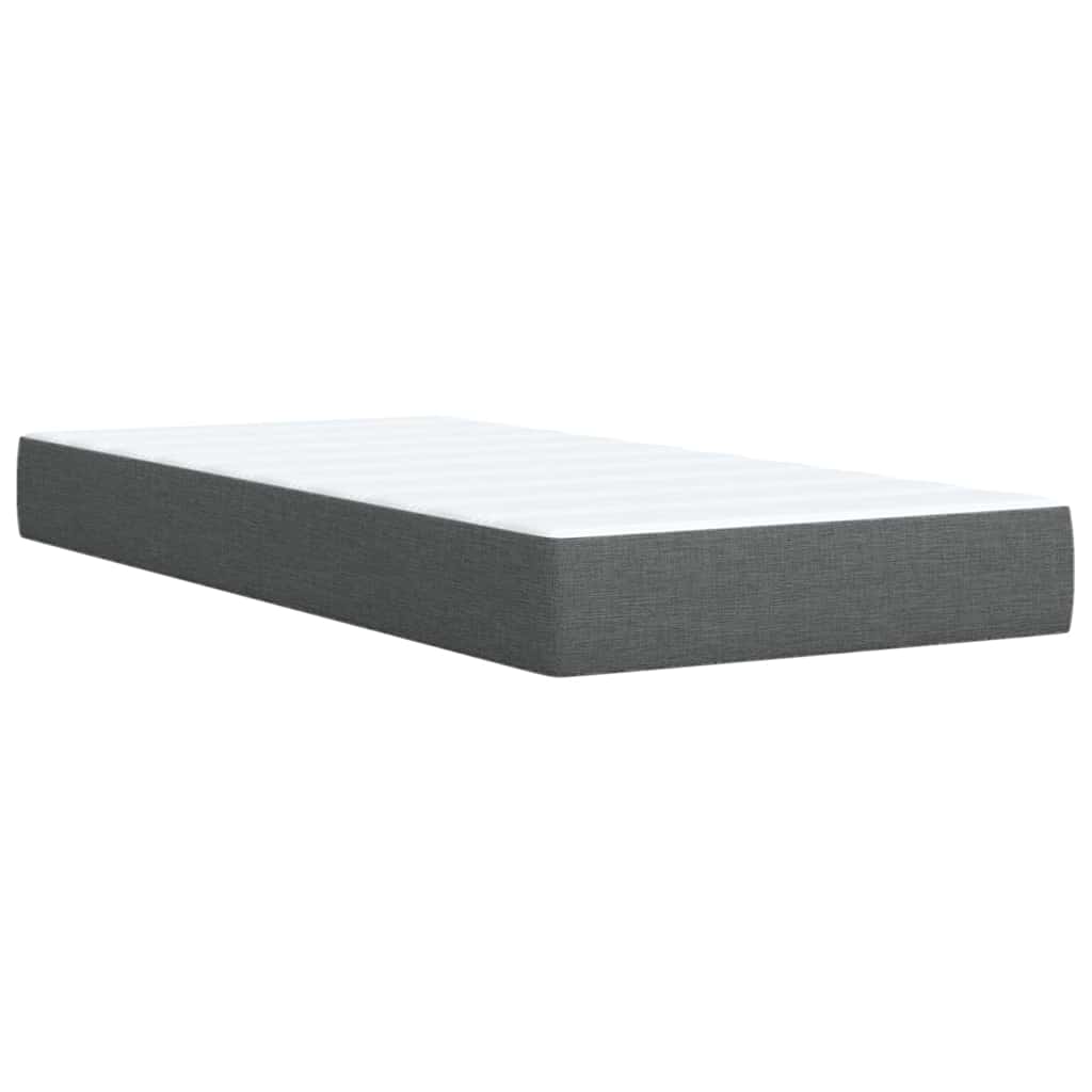 Box Spring Postel S Matrací Tmavě Šedá 80 X 200 Cm Textil