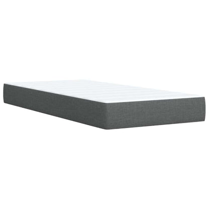 Box Spring Postel S Matrací Tmavě Šedá 80 X 200 Cm Textil