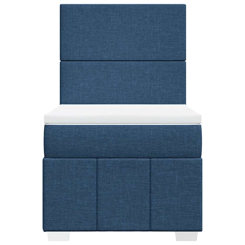 Box Spring Postel S Matrací Modrá 80X200 Cm Textil