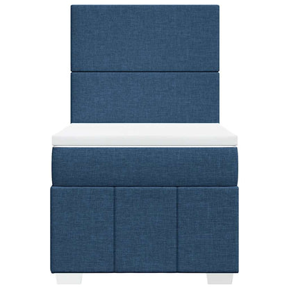 Box Spring Postel S Matrací Modrá 80X200 Cm Textil