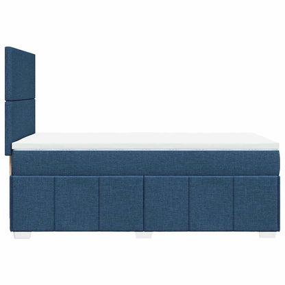 Box Spring Postel S Matrací Modrá 80X200 Cm Textil
