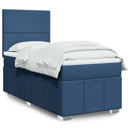 Box Spring Postel S Matrací Modrá 80X200 Cm Textil