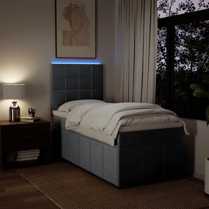 Box Spring Postel S Matrací Světle Šedá 80 X 200 Cm Textil