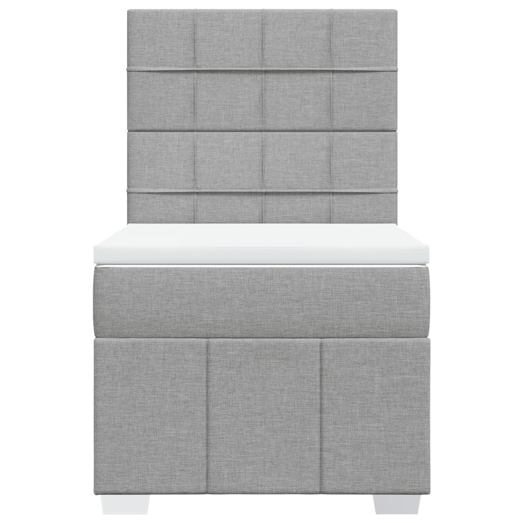 Box Spring Postel S Matrací Světle Šedá 80 X 200 Cm Textil