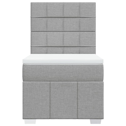 Box Spring Postel S Matrací Světle Šedá 80 X 200 Cm Textil
