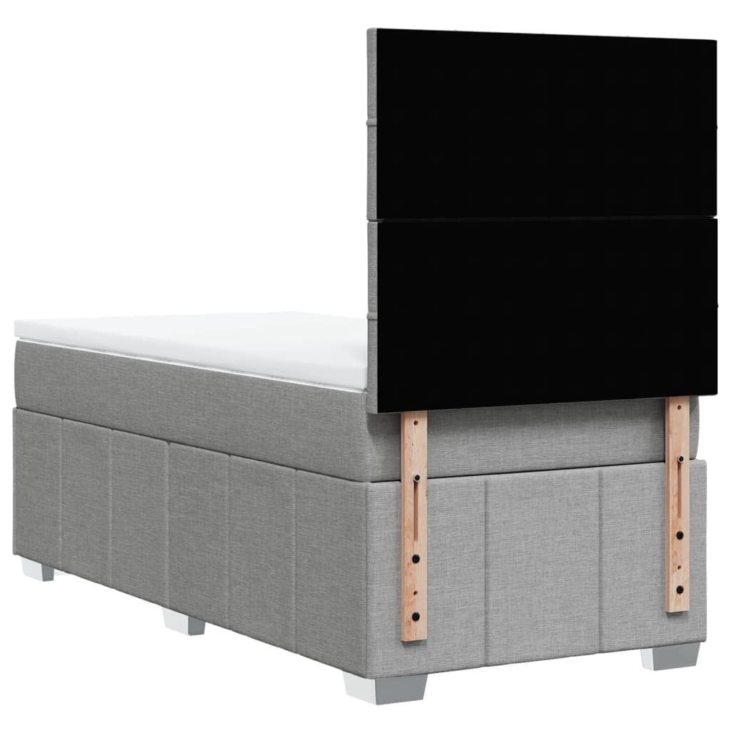 Box Spring Postel S Matrací Světle Šedá 80 X 200 Cm Textil