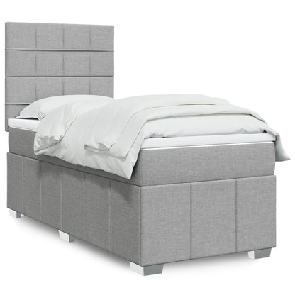 Box Spring Postel S Matrací Světle Šedá 80 X 200 Cm Textil