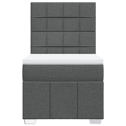 Box Spring Postel S Matrací Tmavě Šedá 80 X 200 Cm Textil