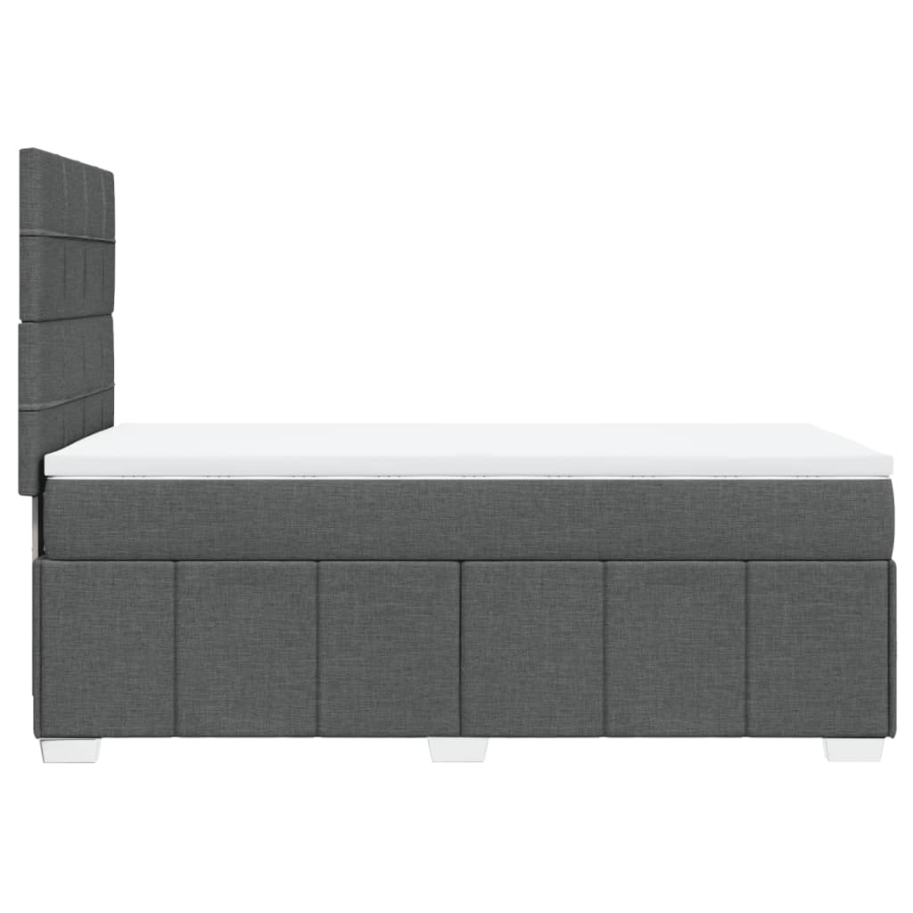 Box Spring Postel S Matrací Tmavě Šedá 80 X 200 Cm Textil