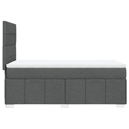 Box Spring Postel S Matrací Tmavě Šedá 80 X 200 Cm Textil
