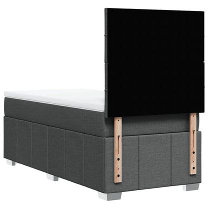Box Spring Postel S Matrací Tmavě Šedá 80 X 200 Cm Textil