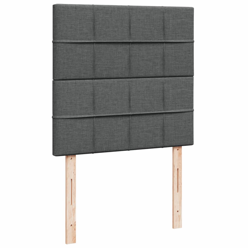 Box Spring Postel S Matrací Tmavě Šedá 80 X 200 Cm Textil