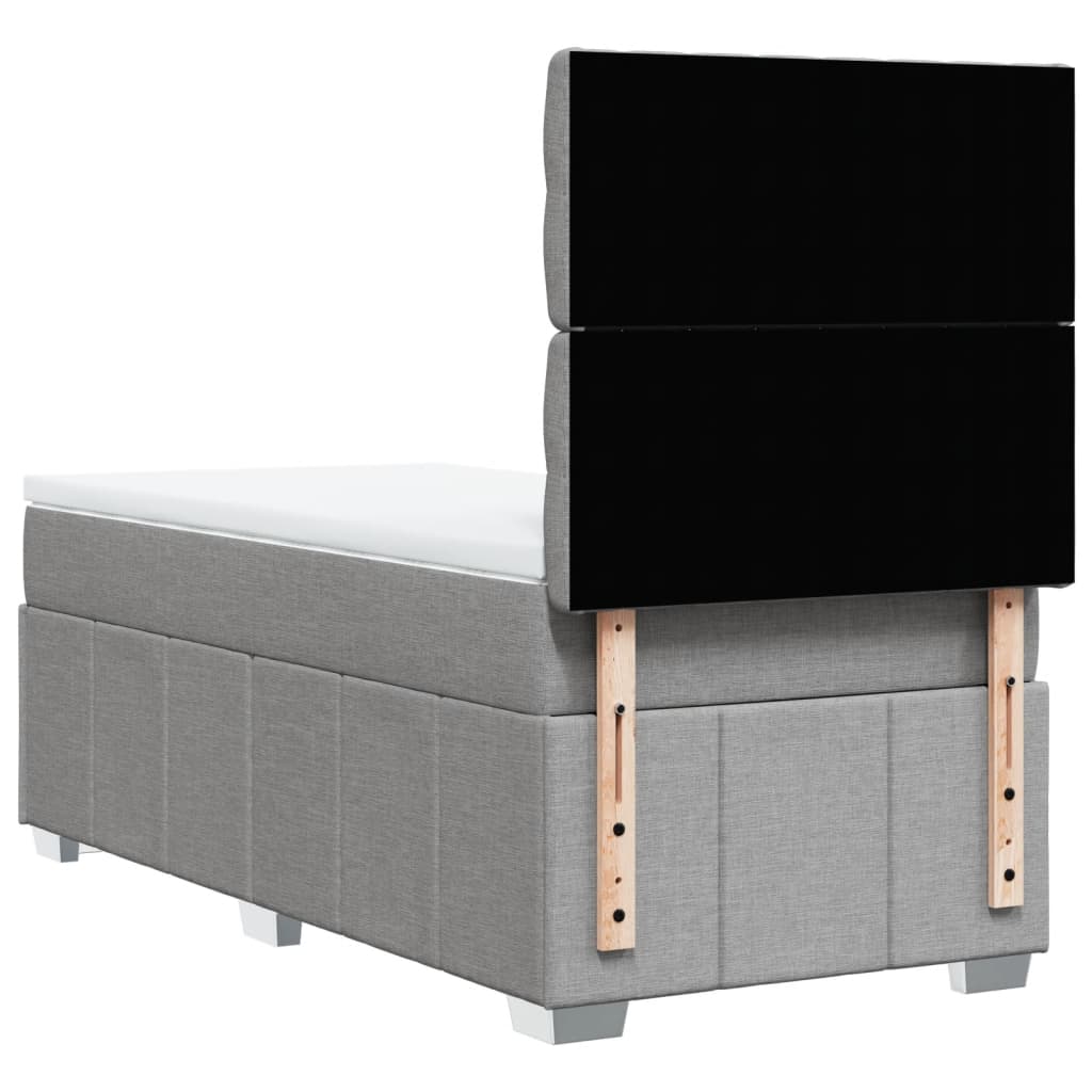 Box Spring Postel S Matrací Světle Šedá 80 X 200 Cm Textil