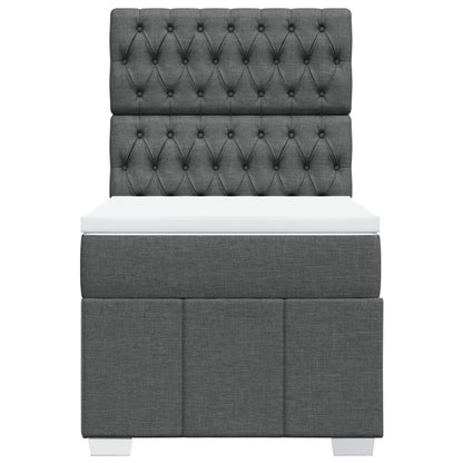 Box Spring Postel S Matrací Tmavě Šedá 80 X 200 Cm Textil