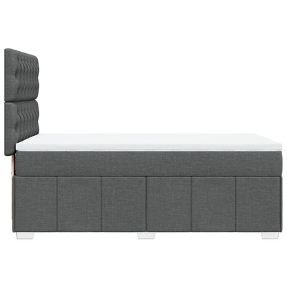 Box Spring Postel S Matrací Tmavě Šedá 80 X 200 Cm Textil