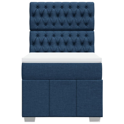 Box Spring Postel S Matrací Modrá 80X200 Cm Textil