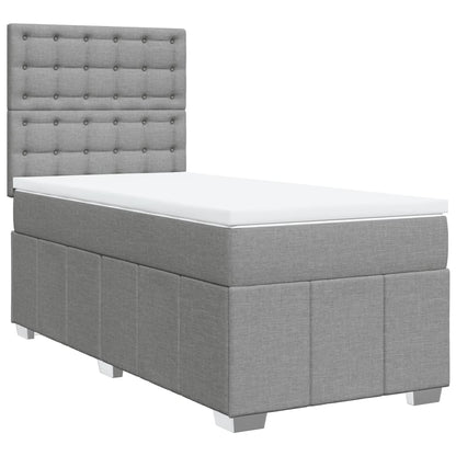 Box Spring Postel S Matrací Světle Šedá 80 X 200 Cm Textil