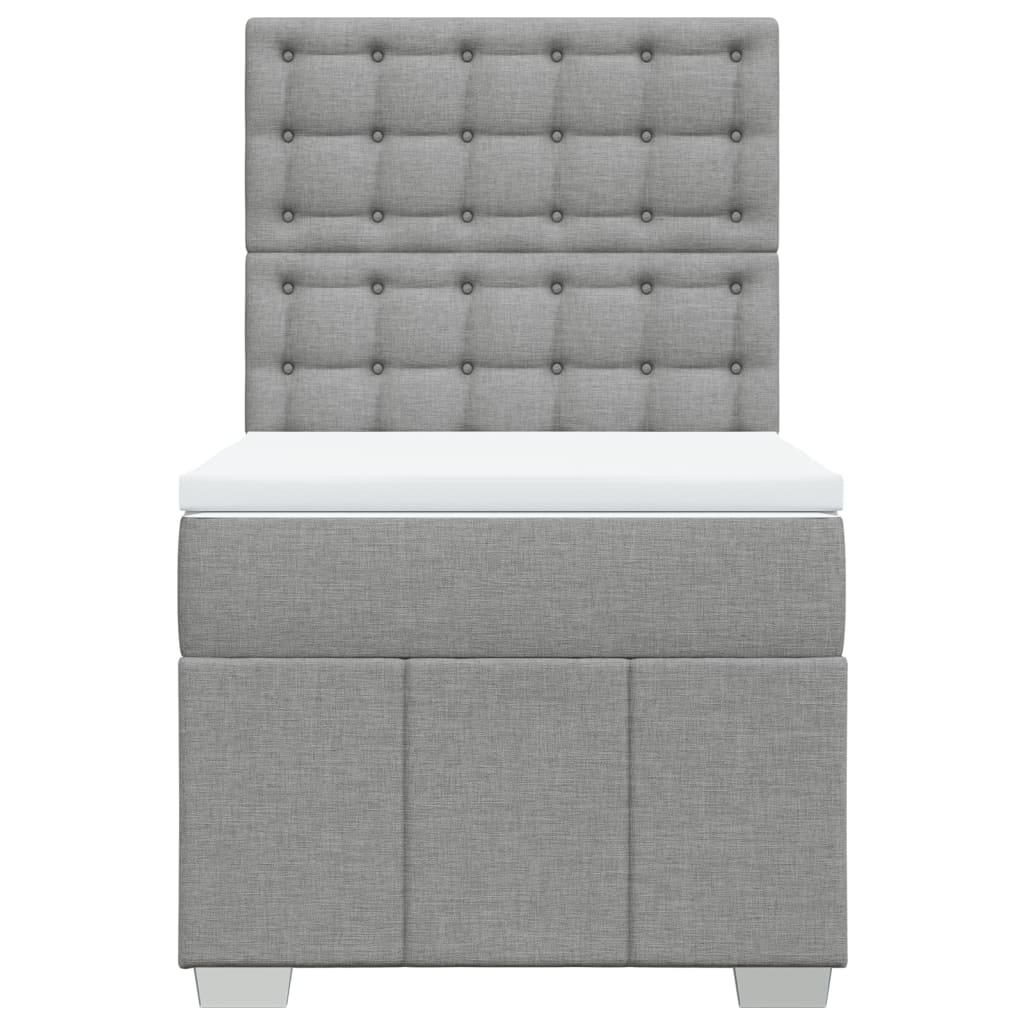 Box Spring Postel S Matrací Světle Šedá 80 X 200 Cm Textil