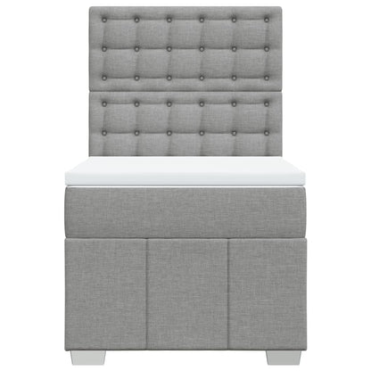 Box Spring Postel S Matrací Světle Šedá 80 X 200 Cm Textil