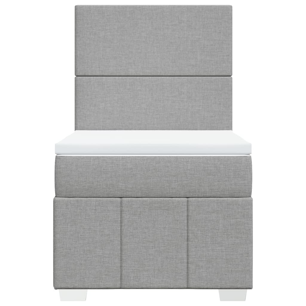 Box Spring Postel S Matrací Světle Šedá 90X190 Cm Textil