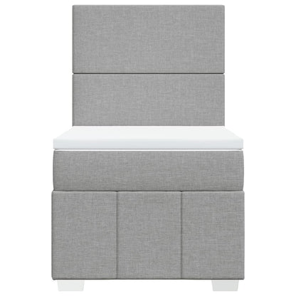 Box Spring Postel S Matrací Světle Šedá 90X190 Cm Textil