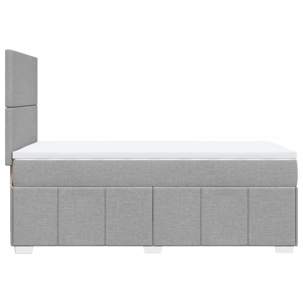 Box Spring Postel S Matrací Světle Šedá 90X190 Cm Textil