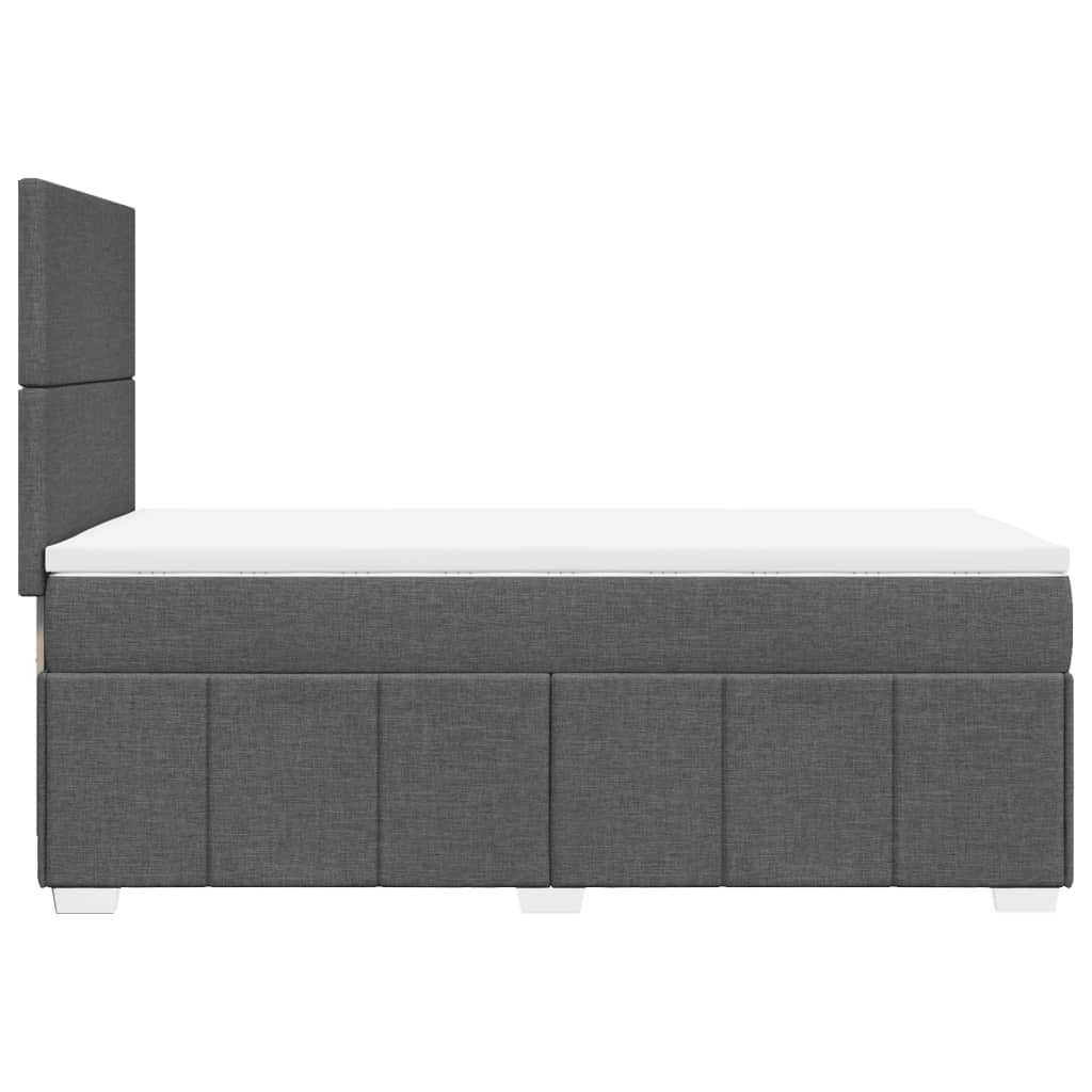 Box Spring Postel S Matrací Tmavě Šedá 90X190 Cm Textil