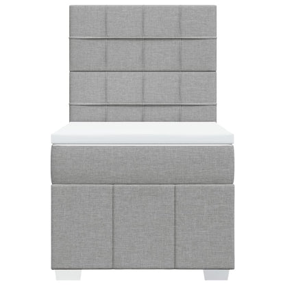 Box Spring Postel S Matrací Světle Šedá 90X190 Cm Textil