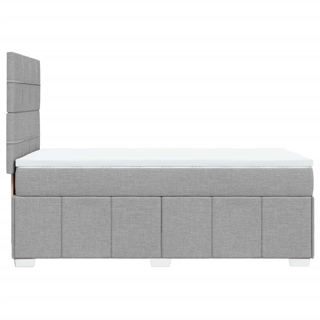 Box Spring Postel S Matrací Světle Šedá 90X190 Cm Textil