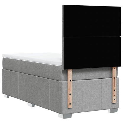 Box Spring Postel S Matrací Světle Šedá 90X190 Cm Textil