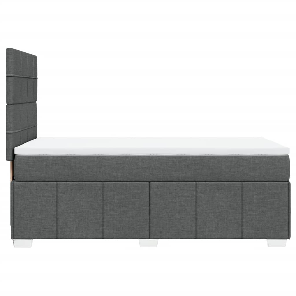 Box Spring Postel S Matrací Tmavě Šedá 90X190 Cm Textil