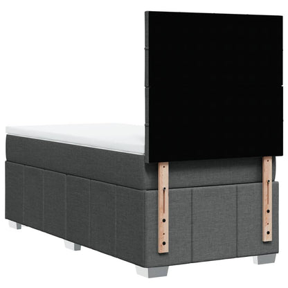 Box Spring Postel S Matrací Tmavě Šedá 90X190 Cm Textil
