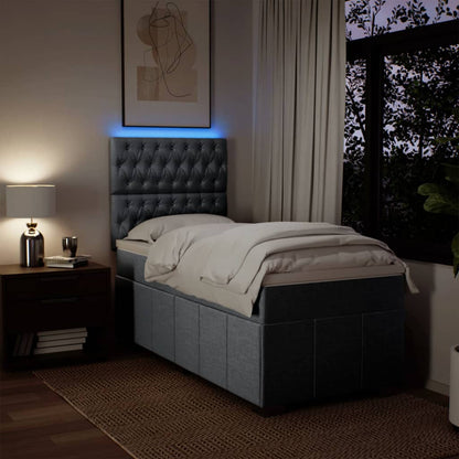 Box Spring Postel S Matrací Světle Šedá 90X190 Cm Textil