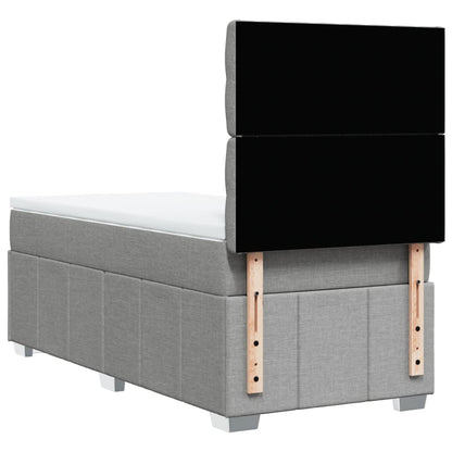 Box Spring Postel S Matrací Světle Šedá 90X190 Cm Textil
