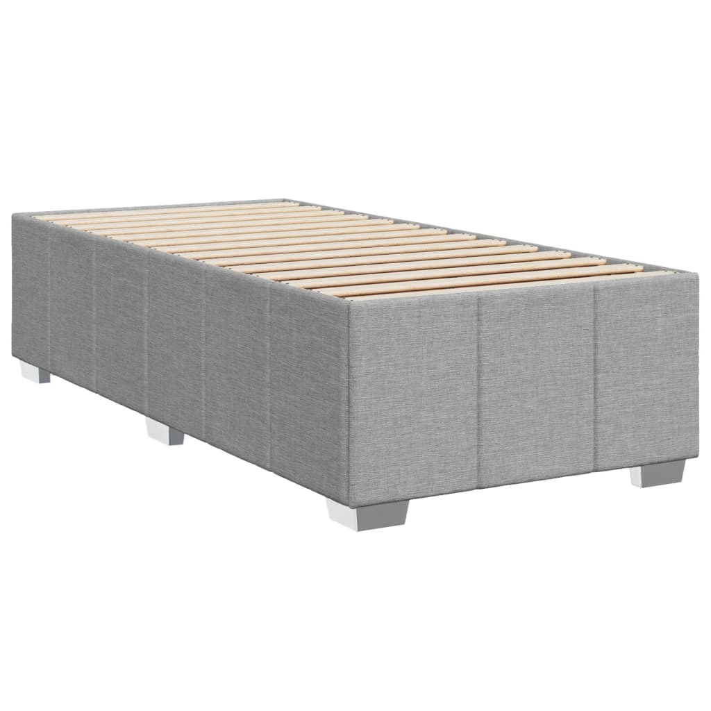 Box Spring Postel S Matrací Světle Šedá 90X190 Cm Textil