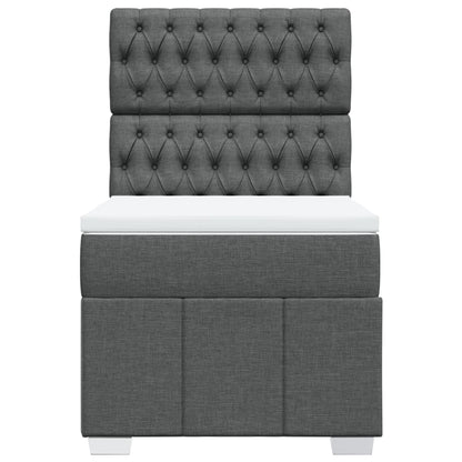 Box Spring Postel S Matrací Tmavě Šedá 90X190 Cm Textil