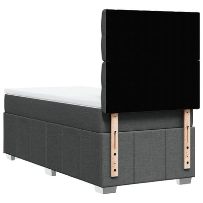 Box Spring Postel S Matrací Tmavě Šedá 90X190 Cm Textil